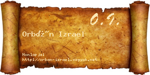 Orbán Izrael névjegykártya